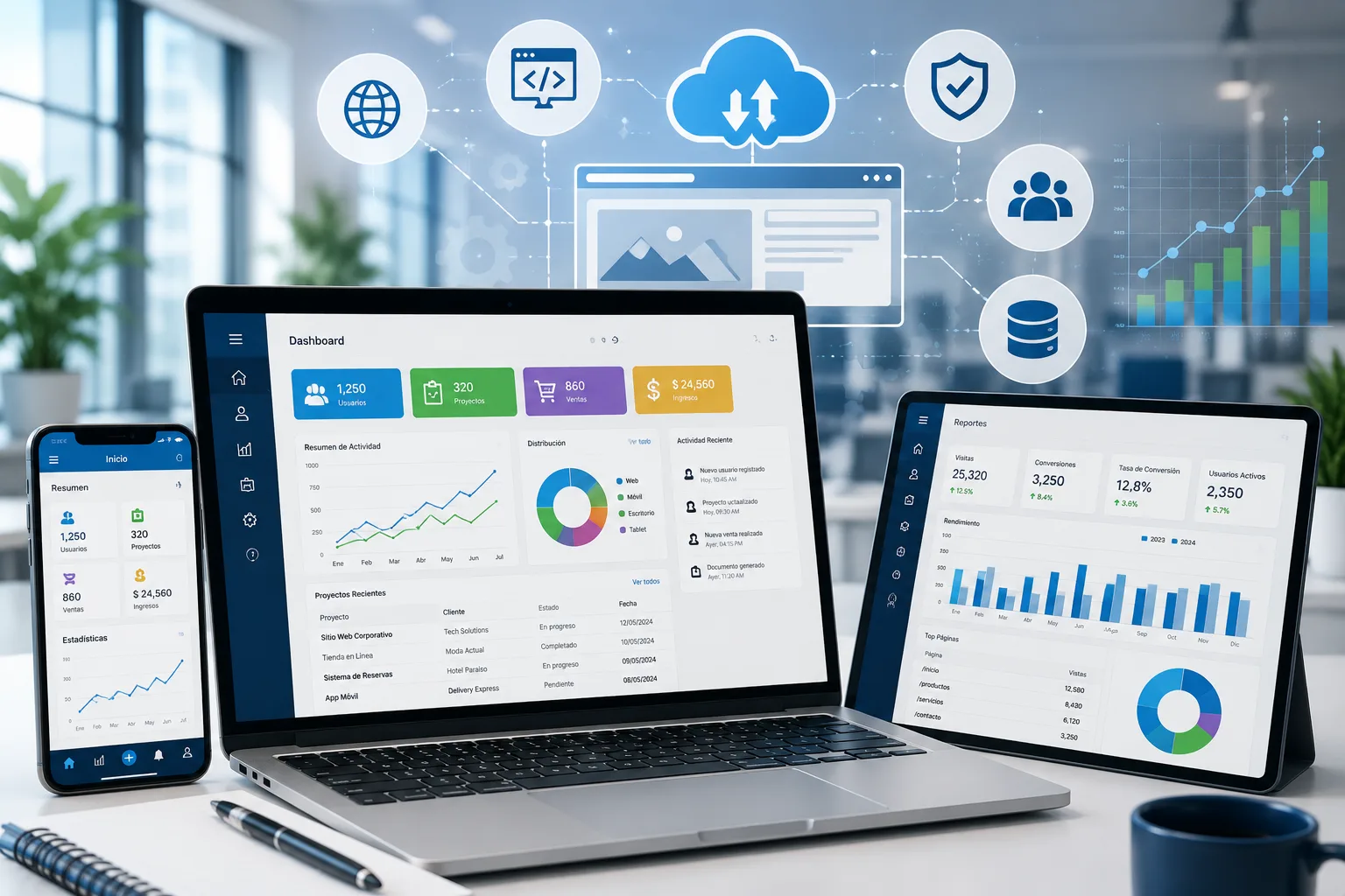 Aplicación web en varios dispositivos