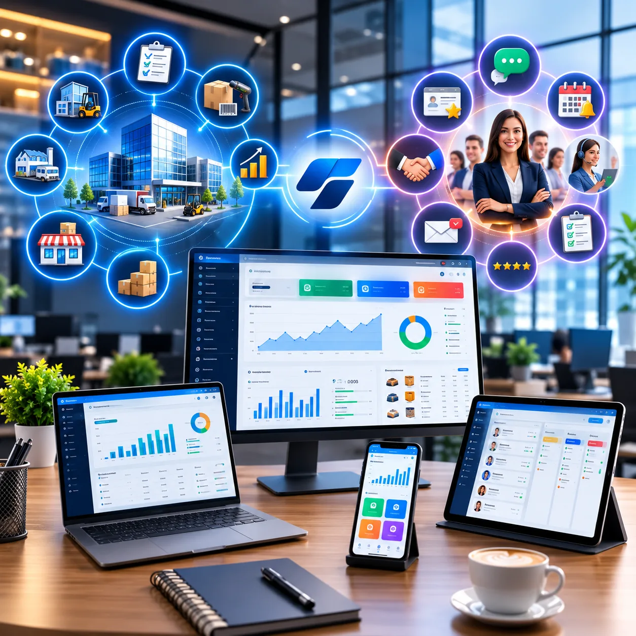 ERP y CRM de EYUB' integrando la empresa y sus clientes