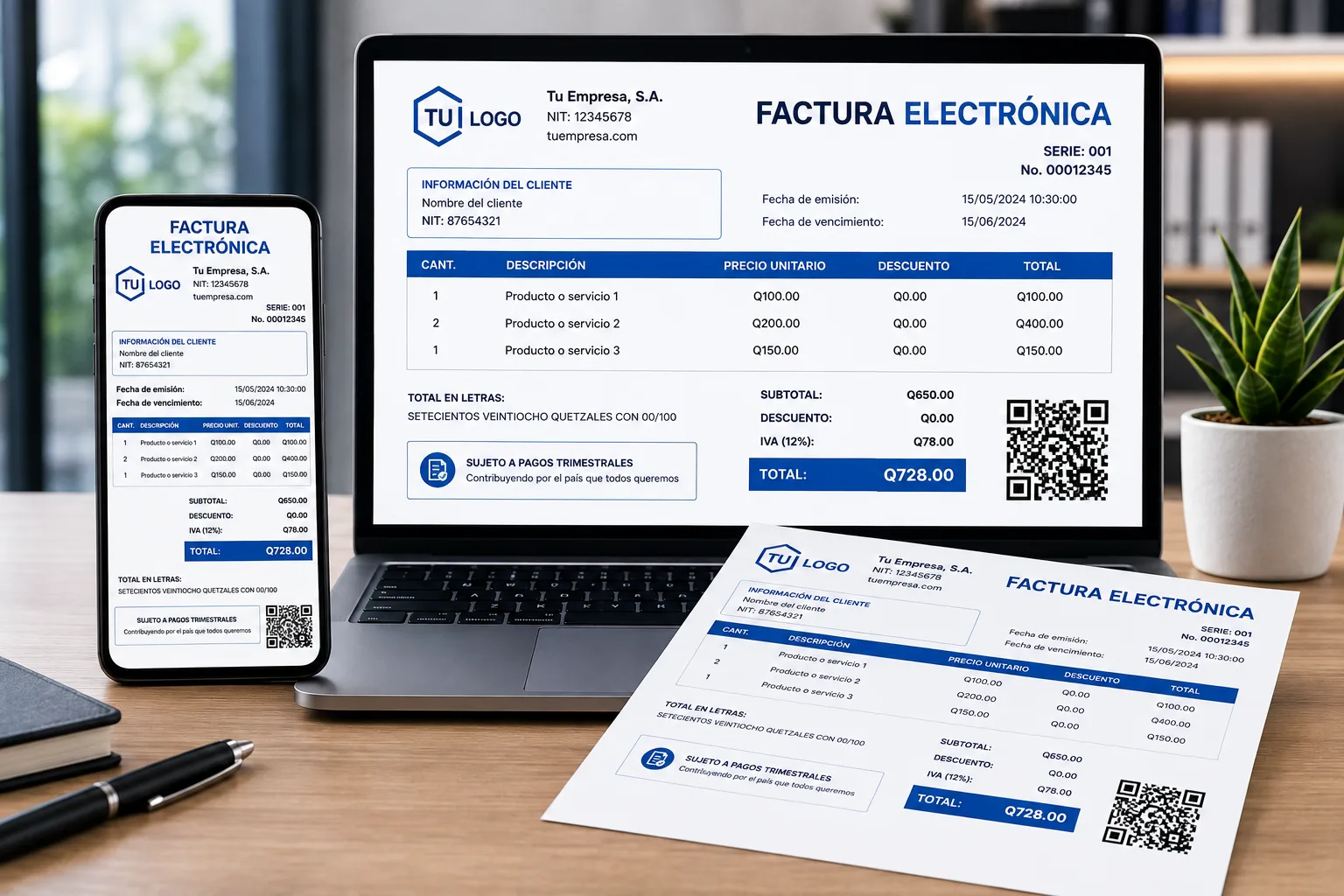 Factura electrónica FEL emitida desde el sistema EYUB'